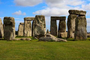 Stonehenge (England), UK - August 06, 2015: Stonehenge megalithic site, Amesbury, Wiltshire ,...
