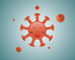 Corona virus icon on blue background vector, illustration