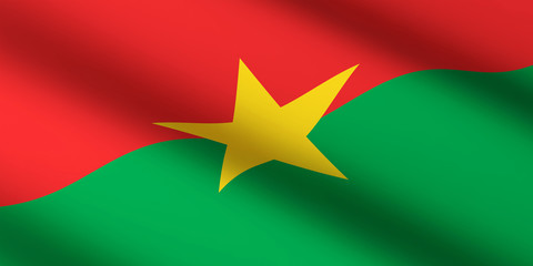 flag of Burkina Faso burkinabe 3D illustration