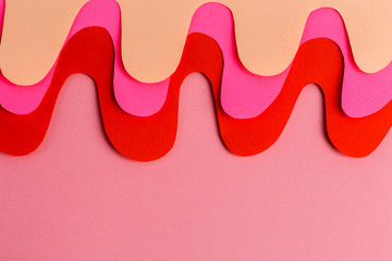 pink background with abstract wave pattern, paper