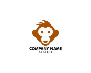 Monkey logo design vector illustration template