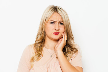 Naklejka premium Toothache woman