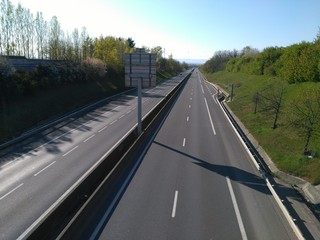 Voie express au sud de Lyon ou D301 appelée Boulevard Urbain Sud - Département du Rhône - France