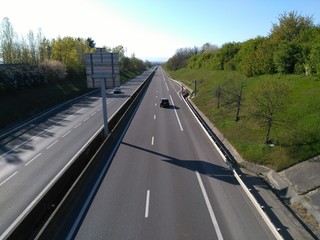 Voie express au sud de Lyon ou D301 appelée Boulevard Urbain Sud - Département du Rhône - France