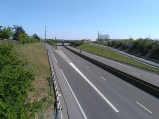 Voie express au sud de Lyon ou D301 appelée Boulevard Urbain Sud - Département du Rhône - France