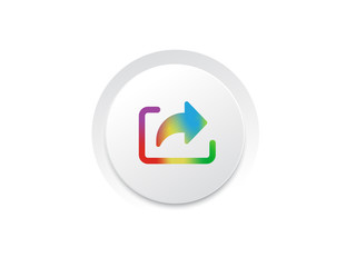 Music player share rainbow gradient icon button