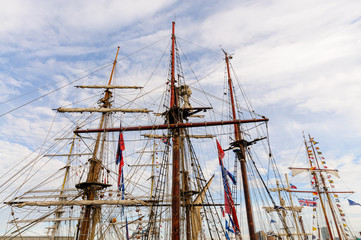 Masts and rigging from a number of Tall Ships