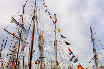 Masts and rigging from a number of Tall Ships