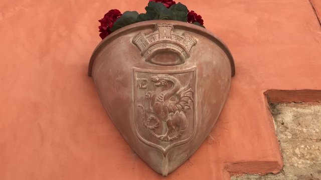 Particolari di Corso Vittorio Emanuele nel centro storico di Venosa citt&agrave; della Basilicata in Sud Italia