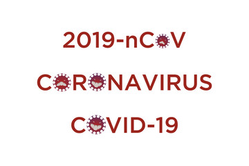 Text coronavirus. The name of the virus is Covid-19. Pandemic, inscription for a newsletter or protection recommendation