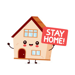 Cute house hold sign Stay home