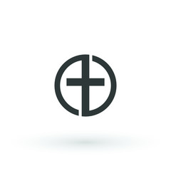 Religion cross icon. design christian cross icon symbol logo Vector