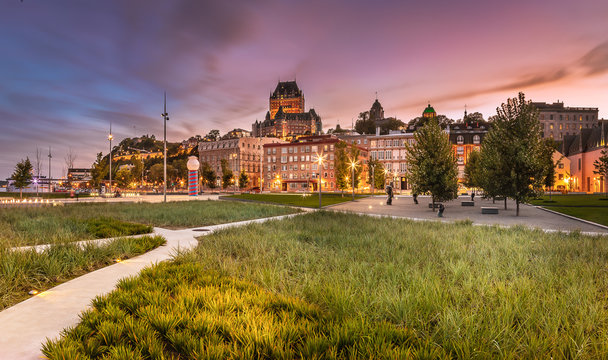 A colorful sunset over Quebec City