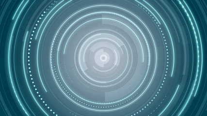 Circle blue neon light technology Hi-tech dark background. Abstract graphic digital future concept design.