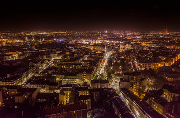 Fototapeta na wymiar Krakow old city aerial evening time