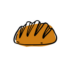 bread doodle icon, vector illustration