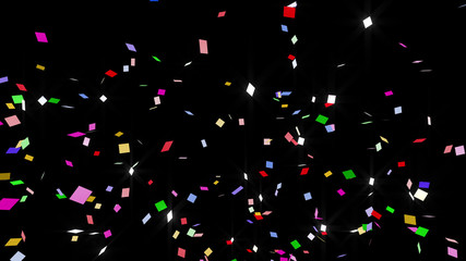 Colorful Confetti Particles Holiday Party 3D illustration background