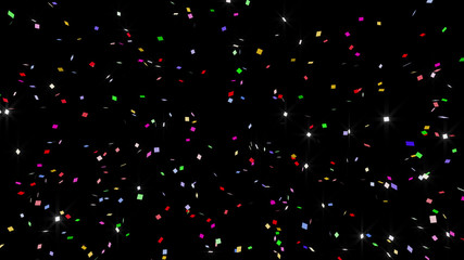 Colorful Confetti Particles Holiday Party 3D illustration background