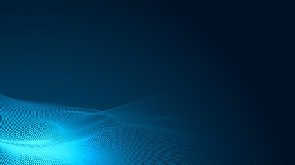 Dot blue wave light screen gradient texture background. Abstract  technology big data digital background. 3d rendering.
