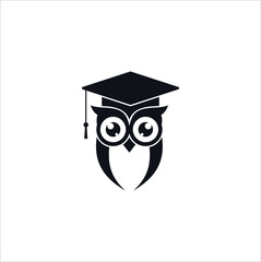 Smart owl education icon logo design template