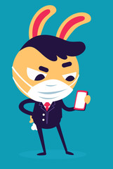 Business Bunny with Mask