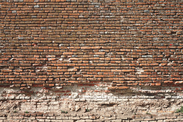 red bricks ancient wall