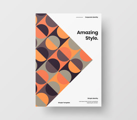 Amazing business presentation vector A4 vertical orientation front page mock up. Modern corporate report cover abstract geometric illustration design layout. Company identity brochure template.