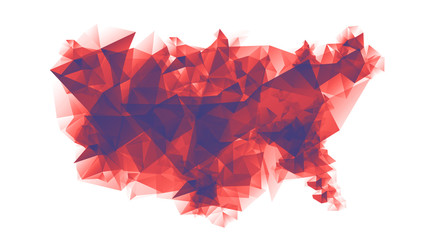 Abstract polygon map of United States