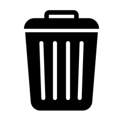 Delete, remove symbol. Garbage bin , dustbin icon , delete symbols for perfect mobile and web UI design. Black Trash can icon isolated on white background. Office trash icon. Vector Illustration.