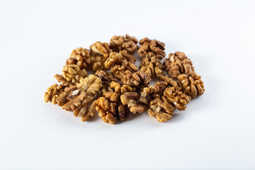 nuts lies on a white background