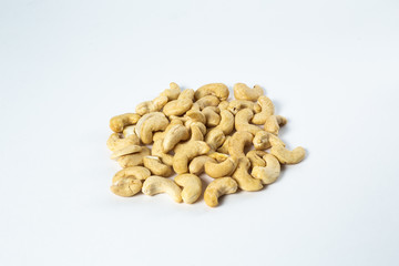 nuts lies on a white background