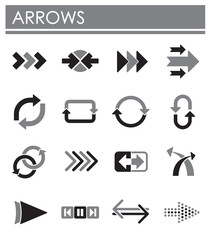 Arrows related icons set on background for graphic and web design. Creative illustration concept symbol for web or mobile app