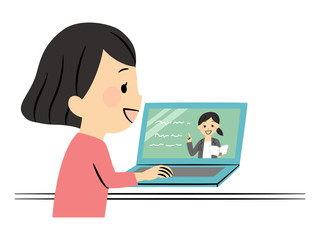 elementary school students with pc