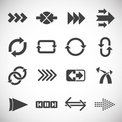 Arrows related icons set on background for graphic and web design. Creative illustration concept symbol for web or mobile app