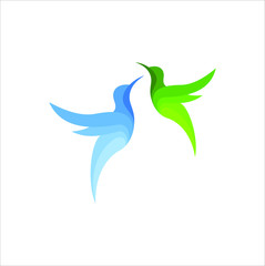 Flying colibri logo design. colorful icon for business, education and natural company illustration