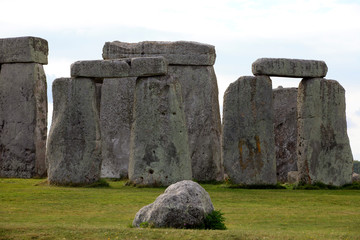 Stonehenge (England), UK - August 06, 2015: Stonehenge megalithic site, Amesbury, Wiltshire ,...