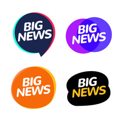Big news badge announcement. Big release speech bubble journalism information concept
