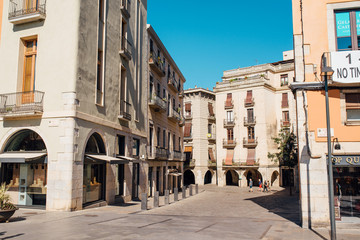 street in the Old town of Girona, Catalonia.