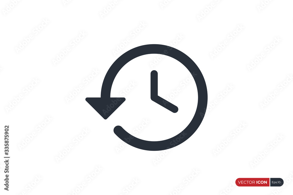Wall mural circular line arrow reload refresh recycle time icon isolated on white background. flat vector icon 