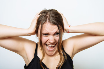 Angry screaming woman