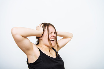 Angry screaming woman