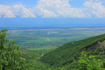 Georgia. View from the Mountain to the Alazani Valley.