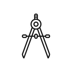 drawing compass icon in trendy flat style