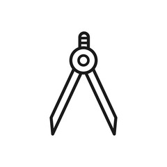drawing compass icon in trendy flat style