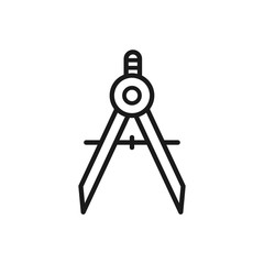 drawing compass icon in trendy flat style