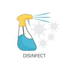 Virus disinfect icon. Hand sanitizer bottle icon, washing gel illustration.