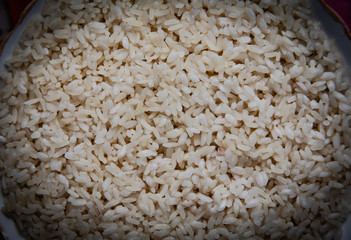 A full plate of raw rice. Pilaf ingredient