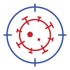 Target covid to kill it vector colored icon