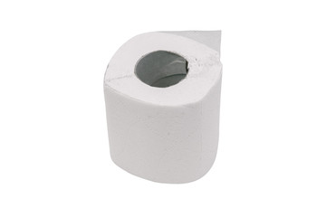 Toilet paper isolated on a white background. Essential goods. Hygiene product.