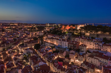 Fototapeta na wymiar Lisbon in Portugal, aerial drone view